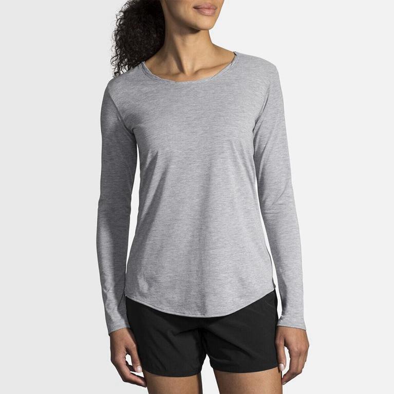 Brooks Distance Mujer Camisetas Manga Larga - Grises (3265YPHTJ)